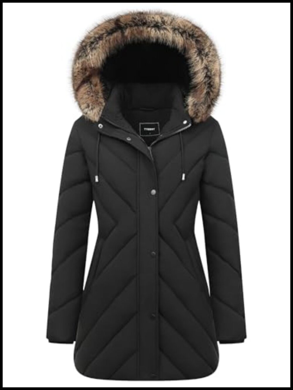 Women's Long Puffer Jacket Waterproof Warm Down-Alternative Coat Hooded